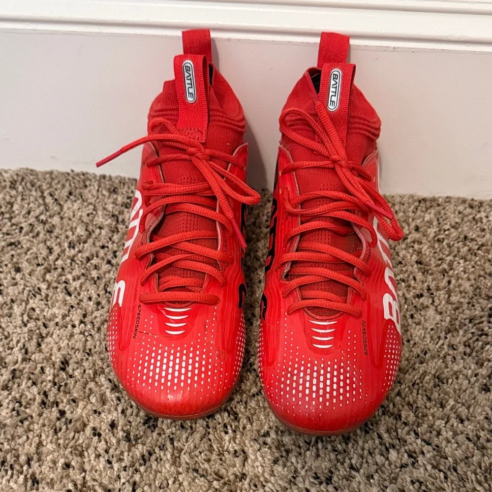 Men’s “Battle” Red Athletic Football Cleats